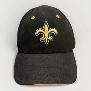 Vintage Annco Mens Black NFL New Orleans Saints Fitted Hat Size L/XL Cap
